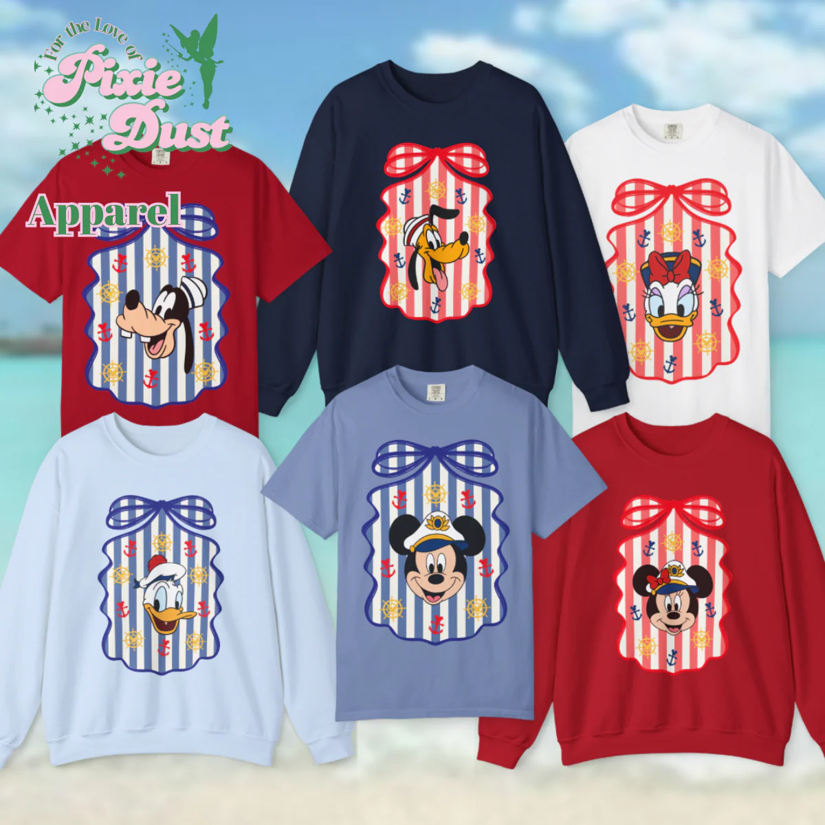 Classic Cruise Nautical Inspired Unisex T-shirt and Crewneck Sweatshirt