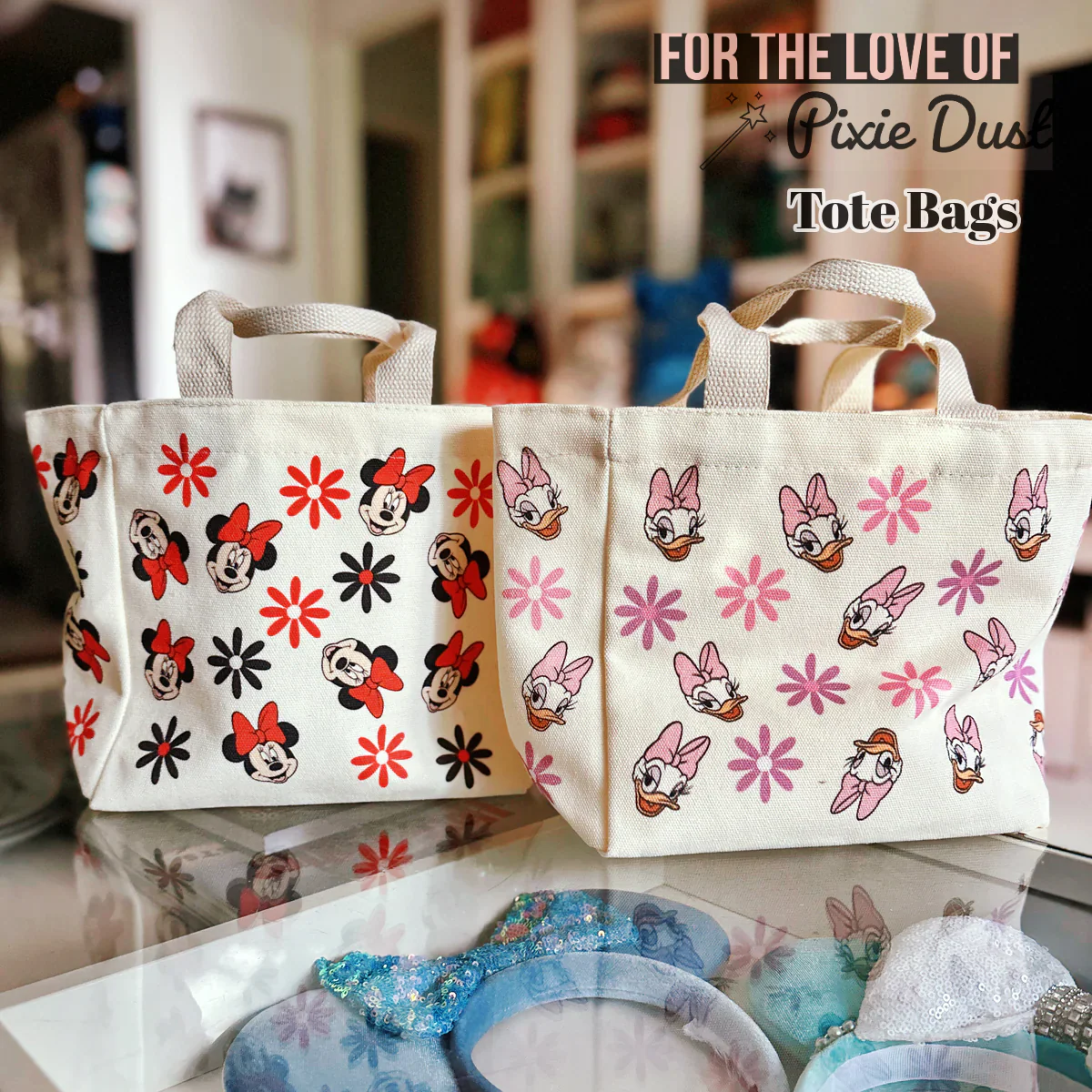 Minnie and Daisy Inspired Mini Tote Bags
