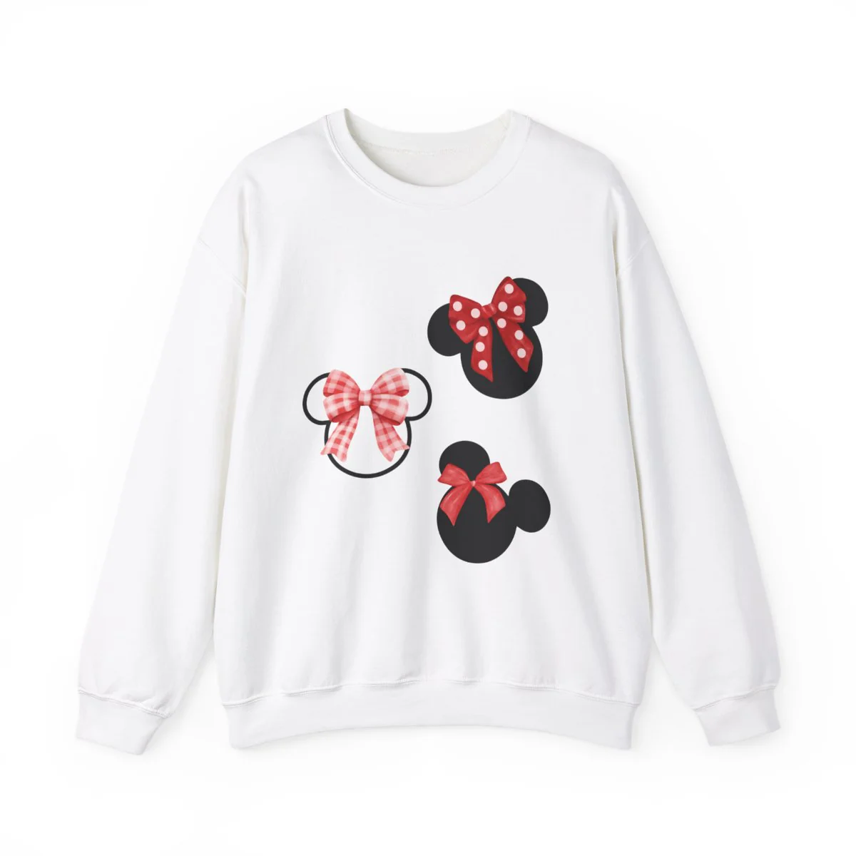 Mouse Head with Pretty Bows Unisex Heavy Blend Crewneck Sweatshirt - Image 4