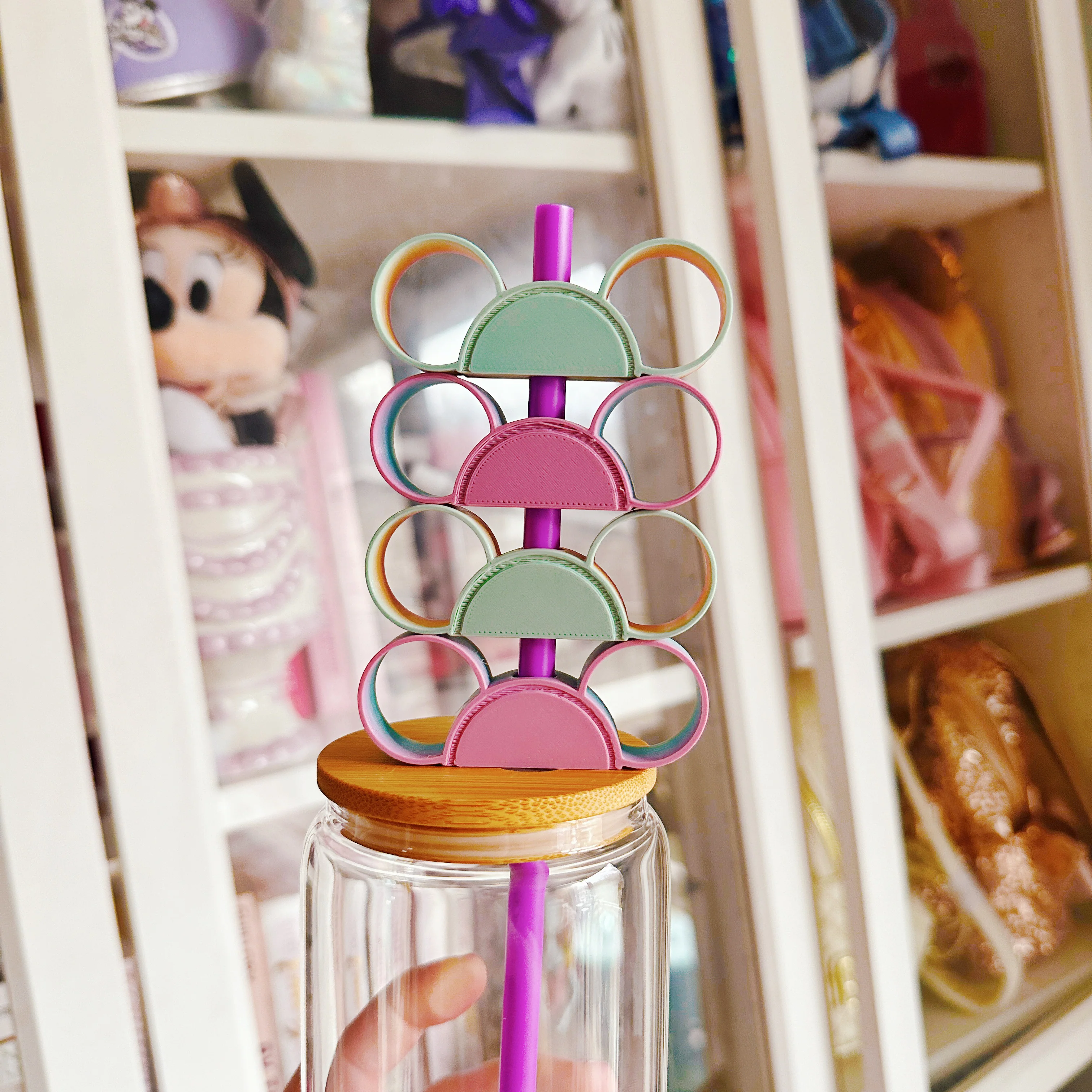 Ombre Pastel Rainbow Mouse Straw Buddy