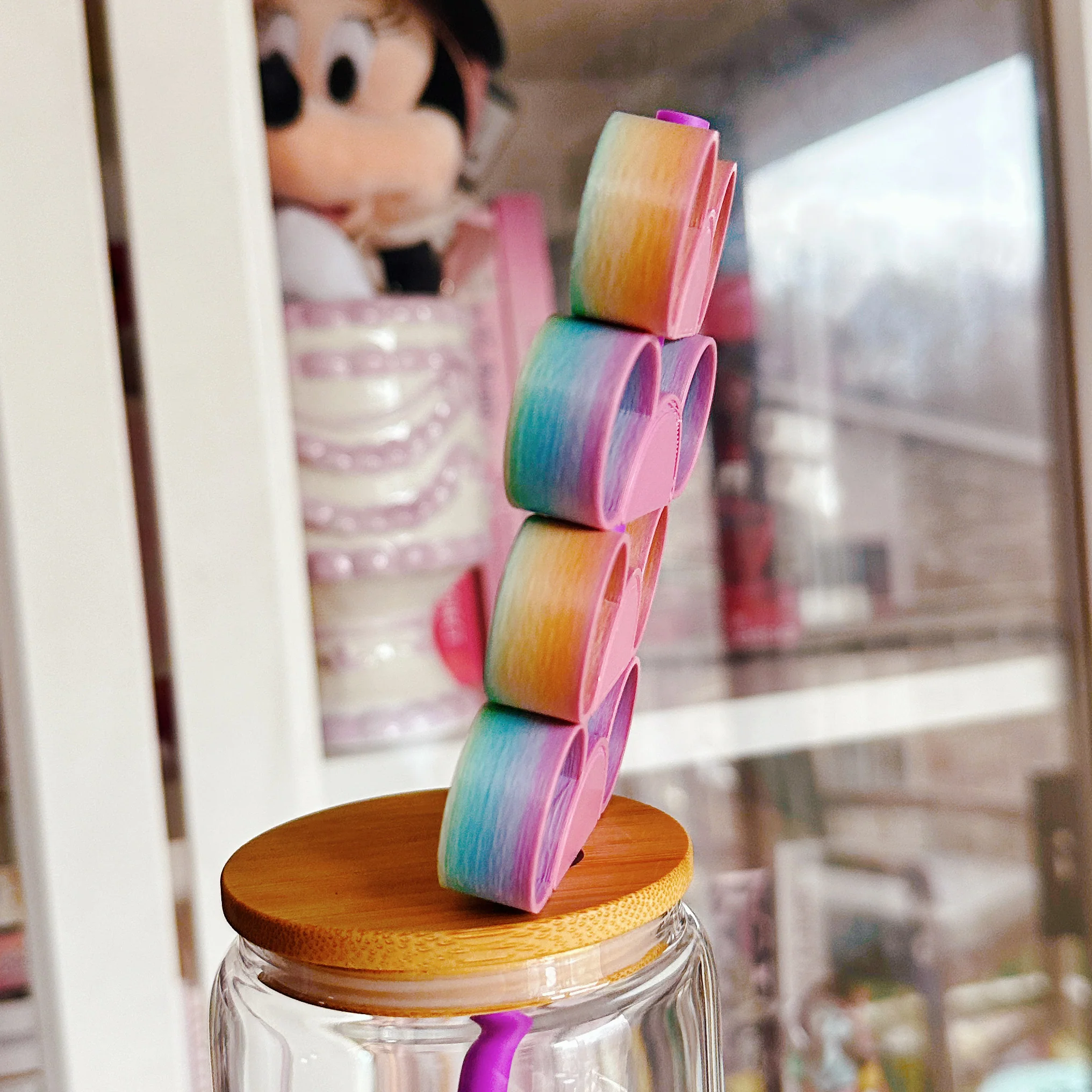 Ombre Pastel Rainbow Mouse Straw Buddy - Image 2